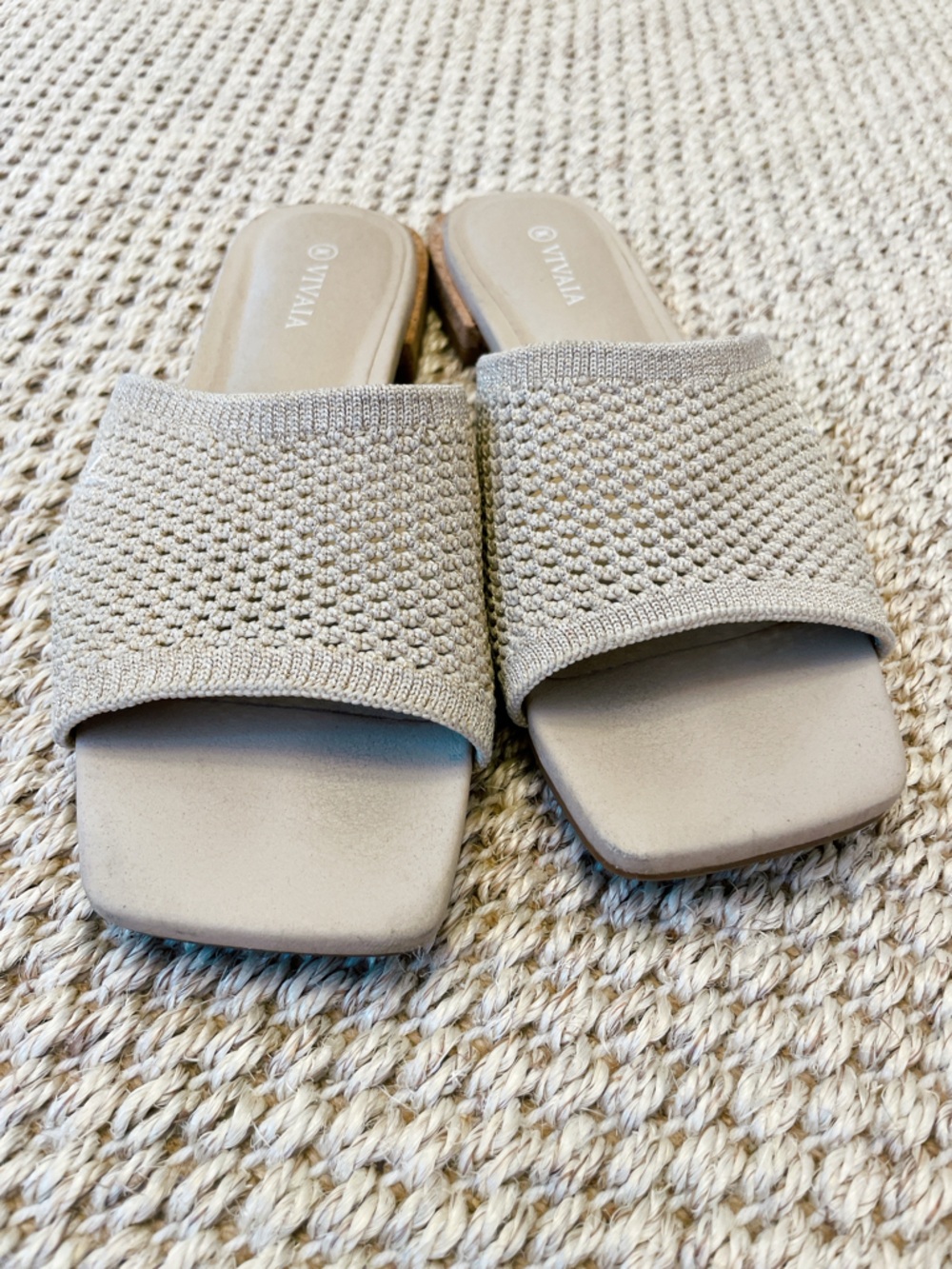 Vivaia Wide Band Slide Marianna Sandals Size 36 6 Beige Tan - Picture 9 of 9
